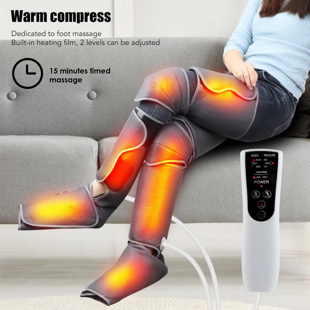 360° Foot air pressure leg massager promotes blood circulation body muscle relaxation lymphatic drainage device 240305