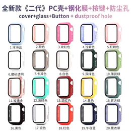 360 Volledige omslag PC Case 3D Tempered Glass Watch Cases Anti-Scratch Film Screen Protector voor Apple Watches-serie SE 6 5 4 44mm 40 mm 42 mm 38 mm
