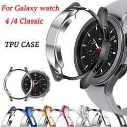 360 Volledige Cover Plating Soft TPU Cases Anti-Kras Film Screen Protector voor Samsung Galaxy Watch 4 Watch4 Classic 42mm 46mm