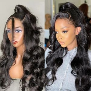 360 Full Lace Frontal Cheveux Humains Pré Pincées Perruques Brésiliennes HD Transparent Vague De Corps Avant De Lacet Perruque Pour Les Femmes Noires noeuds invisibles