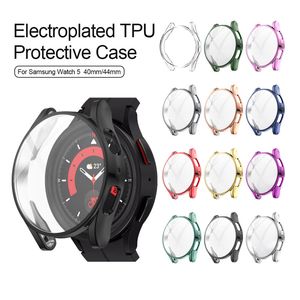 360 Full Protection Soft TPU Cases Protecteur d'écran avant Galvanoplastie Housse de protection pour Samsung Galaxy Watch 5 Watch5 40mm 44mm