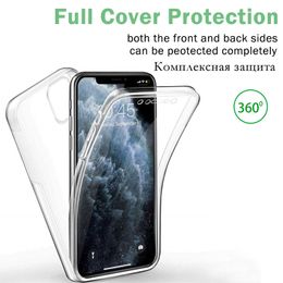 360 Volledige Beschermende Transparante Case Voor Samsung Galaxy S20 FE M51 Note20 Ultra A21 A21S A31 A51 A71 M31s m30S A11 Dubbele Silicon Soft Cover