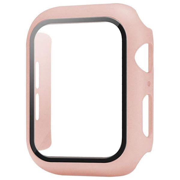 360 Fundas de protector de pantalla completa para Apple iWatch 38mm 42mm 40 mm 44mm 41mm 45mm marco de parachoques PC Funda dura con reloj de vidrio templado Smart Watch 7 6 5 4 3 2 1 SE Funda