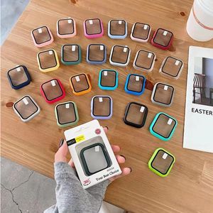 360 Estuches protectores de pantalla completa iWatch 38 mm 42 mm 40 mm 44 mm Estuche rígido para PC con marco de parachoques con película de vidrio templado para reloj 6 5 4 3 2 1 SE Cubierta y caja al por menor