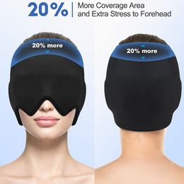 360 ° Gel Migraña Head de hielo Sombrero de alivio de dolor de cabeza para migraña con terapia fría caliente envoltura de cabeza de hielo flexible para sinusstress