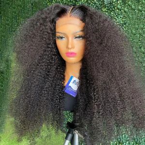 360 Wigs à cheveux humains pour femmes Black Afro HD 13x4 Pinky Curly Lace Frontal Wig synthétique