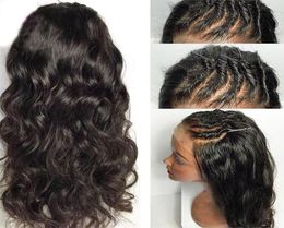 360 dentelle frontale cheveux humains pleine dentelle perruques pré plumé délié naturel avec des cheveux de bébé vague lâche brésilienne Remy cheveux perruques Blache4784348