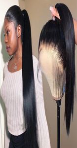 360 kanten frontale menselijk haarpruiken vooraf gepiceerd voor zwarte vrouwen rechte korte Braziliaanse front hd long remy pruik volle kant ponytail8848898