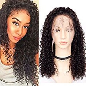 360 Lace Frontal perruque crépus Bouclés Vague de Cheveux Humains-Glueless 130% Densité Brésilienne Vierge Remy Perruques avec des Cheveux de Bébé Pour Noir