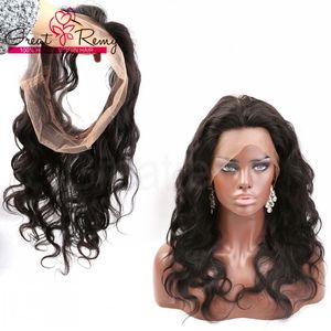 360 Lace Frontal Closure 22x4x2 pouces cheveux brésiliens vierges pré-épilés non transformés cheveux humains vague de corps droite boucle profonde pleine bande de dentelle frontale avec des cheveux de bébé