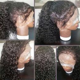 Peluca Frontal de encaje 360, densidad del 130%, línea de cabello prearrancada, cordones frontales, pelucas de cabello humano rizado para mujeres negras, 12 pulgadas, diva1