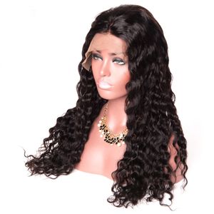 360 dentelle frontale perruque pré plumée avec des cheveux de bébé brésilien vague d'eau perruque dentelle avant perruques de cheveux humains Remy 360 perruque de dentelle