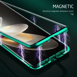 Étui en verre de protection à double face magnétique à 360 ° pour Vivo V27 Pro 5G Vavo V 27 V27pro Vivov27 VIVOV27PRO FLIP COLE COLE FLEUT