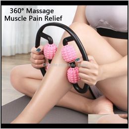 360 ° Masr Relaxation musculaire rouleau anneau pince Mas Stick Yoga corps façonnage 4 roues appareil de Fitness pour le sport A4Cle Masrs R8Itb