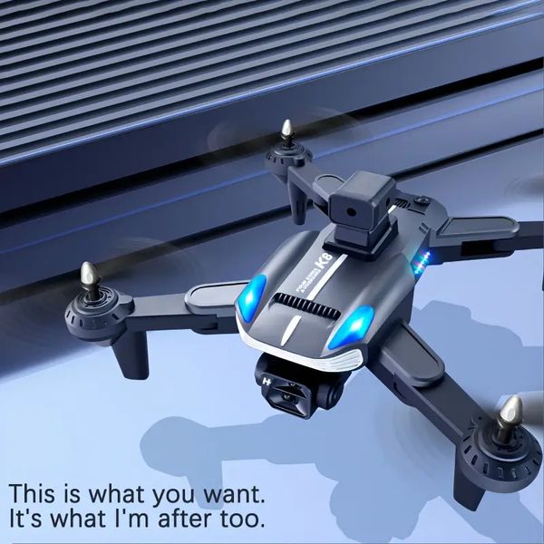 Drone K8 pour éviter les obstacles à 360 ° avec deux caméras HD réglables électriquement, positionnement du flux optique, capteur de gravité, maintien d'altitude barométrique