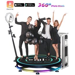 360 Video Booth Machine met gratis logo Ring Light Selfie Stand Accessoires voor 5 personen Staande afstandsbediening Auto Rotation Photo Booth 360