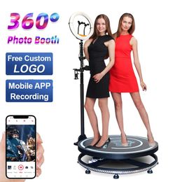 Stand 360 Po pour événements fêtes Machine rotative automatique 360 Spin Booth Selfie plate-forme présentoir avec lo302u sur mesure