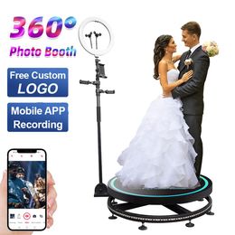 360 PO Booth Roterende machine voor gebeurtenissen Partijen Automatische spin Selfie Platform Display Stand met Custom Made Logo2186