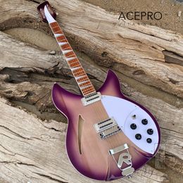360 Purple Burst Guitare Électrique 6 Cordes Corps Semi Creux Guitarra Cordier Pont Palissandre Touche Haute Qualité