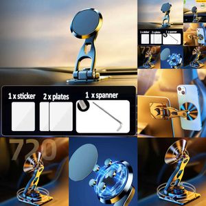 360 ROTATATE MAGNETIN TELONHER STAND MAGNET SMART Phone Smart Phone Pliable Bracket dans la voiture NotBeook pour iPhone Samsung Xiaomi