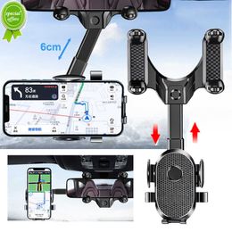 360 Roteerbare intrekbare autololhouder achteruitkijk spiegel Universal Auto GPS Navigation Bracket Verstelbare mobiele telefoonondersteuning
