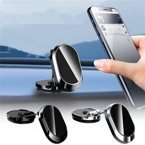 Support de téléphone de voiture universel rotatif à 360° pour IPhone Xiaomi 360ﾰ Aimant en métal Support rotatif pliable GPS Tableau de bord mobile