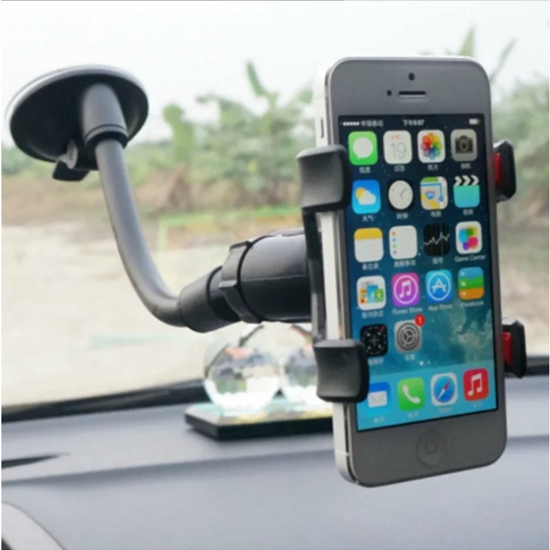 360 Girar o suporte do telefone do portador do telefone do carro para o iPhone 12 13 Pro XS XR Phone Stand Montar Clip de braço longo