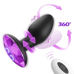 360 Rotación anal Plug Vibrador femenino Inalámbrico Butt plug masculino Masajeador de próstata 10 juegos de pareja adulta gay juguetes sexuales 18 240106