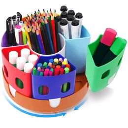 Porte-stylo rotatif à 360 ° pour organisateurs de bureau et rangement pour enfants, caddie artisanal pour l'école à domicile, Organization de salle de classe 240125