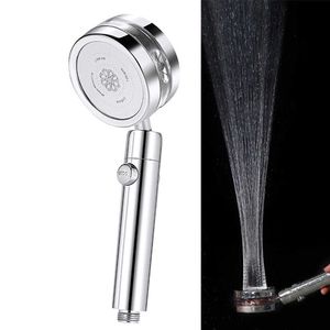 360 Rotating Pressurized Jetting Shower Head High Pressure RecabLeght Bathroom Bath Shower Filter For Water Showerhead Nozzle 210724