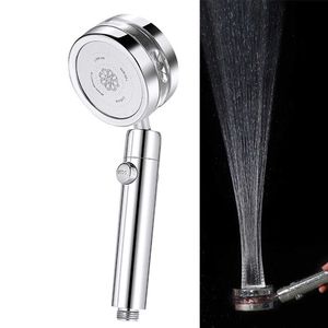 360 Rotating Pressurized Jetting Shower Head High Pressure RecabLeght Bathroom Bath Shower Filter For Water Showerhead Nozzle 210724