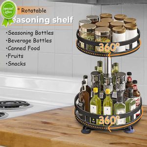 360 pot à épices rotatif organisateur en verre étagère à condiments multifonctionnelle cuisine sel saveur conteneur arôme réservoir étagère