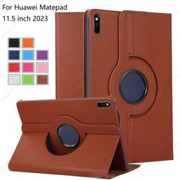 360 Étui en cuir de stand rotatif pour Huawei Matepad 11,5 2023 T10 T10S MATEPAD SE 10.4 PAD d'honneur V6 X8 X9 X8 Pro T5 T3 10 LICHEE PU Leather Flip Tablet Cover Tablet