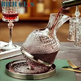 360 Roterende wijn Decanter Tumbler Design Dispenser Crystal Lood gratis glazen kruik geschenk Home Bar Decor Art Glassware 1500 ml Barware 240419