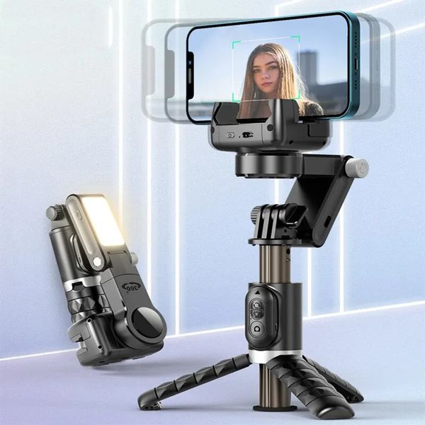 360 Rotation suivant le Mode de prise de vue stabilisateur de cardan Selfie bâton trépied pour téléphone Smartphone photographie en direct 240309