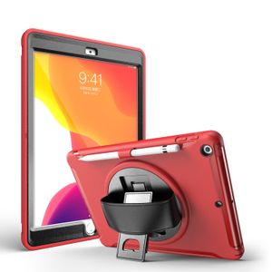 360 ° Rotatie Kickstand Handriem Tablet Cases voor iPad 10.2 [7e / 8e generatie] Mini 5/4 AIR 3/2/1 PRO 11 / 10.5 / 9.7 Inch Samsung Galaxy Tab T220 / T500 Schokbestendige beschermhoes