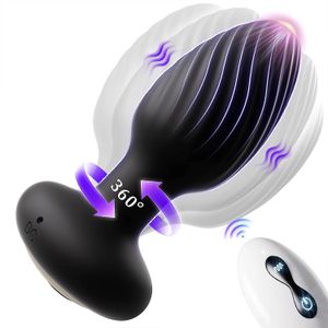 360 Rotation Vibrant Anal Plug 7 Vitesses Télécommande Butt Plug Vibrateur Prostate Massage Anus Sex Toys Pour Hommes Femmes Adultes 240106