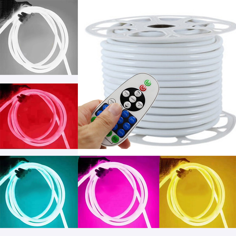 360 Round LED Neon Sign Light Strip AC110V 220V lexible Rope Lights 120led/M 2835 Dimmable IP65 Waterproof Holiday Home Decoration 50M 100M