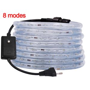 360 Round LED Neon Sign Strip Light Rainbow RGB Tube Light Flexible LED Tape Rope 8 Mode Lampe de bande étanche pour l'extérieur 220V 110V