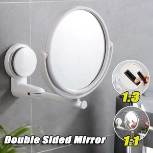 360 ° Swivel vouwen cosmetische spiegel geen punch vergrotende badkamer muur gemonteerd scheren HD 240509