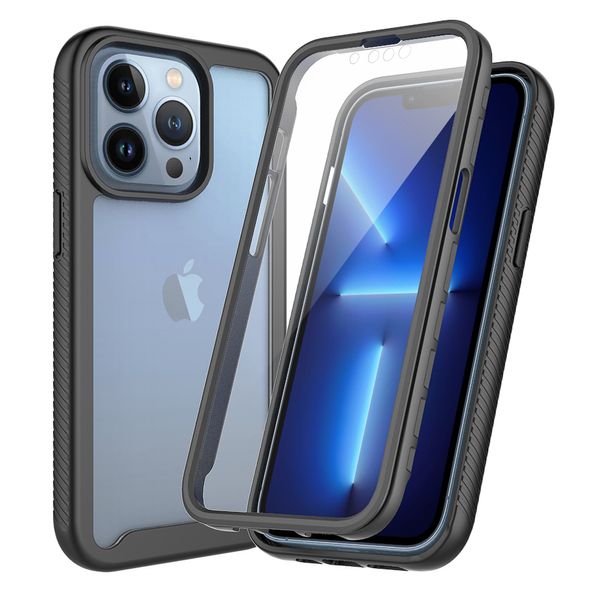 Étuis de protection totale à 360 ° pour iPhone 13 Pro 12 11 XS Max XR 7 8 Samsung S21 Plus A12 A32 A52 A72 A21S MOTO One Fusion Oneplus ONE P Nord 5G Étui de téléphone double face antichute