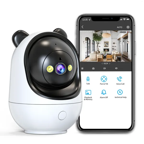 Cámara de seguridad inalámbrica de 360 °, 2MP, 3MP, 5MP, seguimiento IA, videovigilancia inteligente para interiores, Wifi, Monitor para mascotas y bebés en casa