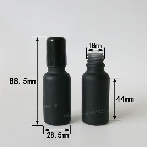 360 bouteilles d'huile essentielle de parfum en verre noir givré de 20 ml