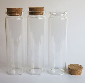 Bouteille en verre transparent de 360x90ml avec bouchons en liège en bois, pot vide bouché de 3oz, récipient souple de 90cc