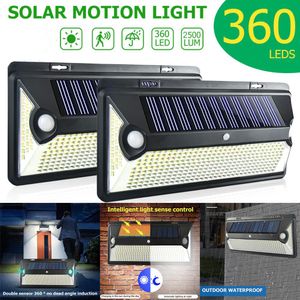 360LED Solar Lamp 3 Kanten PIR Motion Sensor IP65 Outdoor Wall Street Light Waterproof