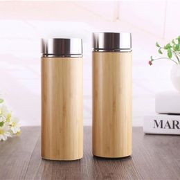 360 ml 450 ml Bamboe Reizen Thermos Cup Roestvrijstalen Waterfles Thermosflessen Geïsoleerde Thermos Mok Thee Bardak Cups NIEUWE JJ 1.4