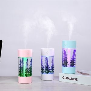 360ml Air Humidificateur Lavande Paysage Usb Mini Voiture Portable Diffuseur D'huile Aromatique 7 Changement De Couleur Lampe USB humidificateur Y200416