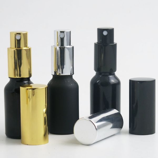 360 pièces usine en gros 20 ml brillant/noir mat verre huile essentielle bouteille de parfum bricolage cosmétique Contaienrs voyage rechargeable