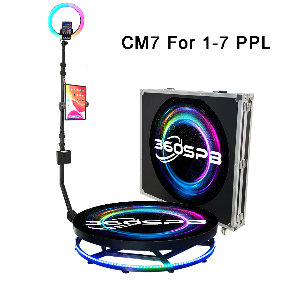 360SPB CM7 46 Zoll klassische 360-Kamera-Fotokabine mit automatischer und manuell einstellbarer Drehung für Hochzeiten, Veranstaltungen, Partys, DJ-Bars