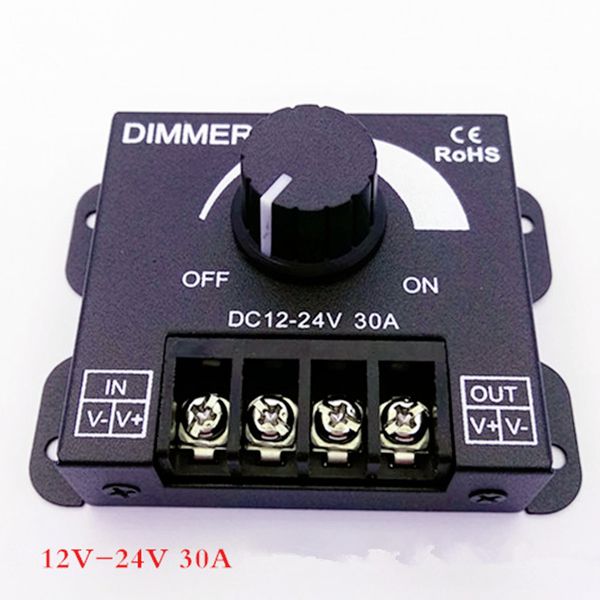 360W 30A DC12-24V LED Dimmer Interruptor de un solo color Tira de brillo Controlador de controlador para 5050 5630 3014 3528 luz